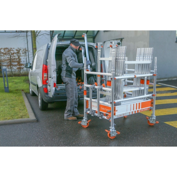 Kép 3/12 - SoloTower gurulóállvány - 4,15 méter munkamagasság - kitámasztóval