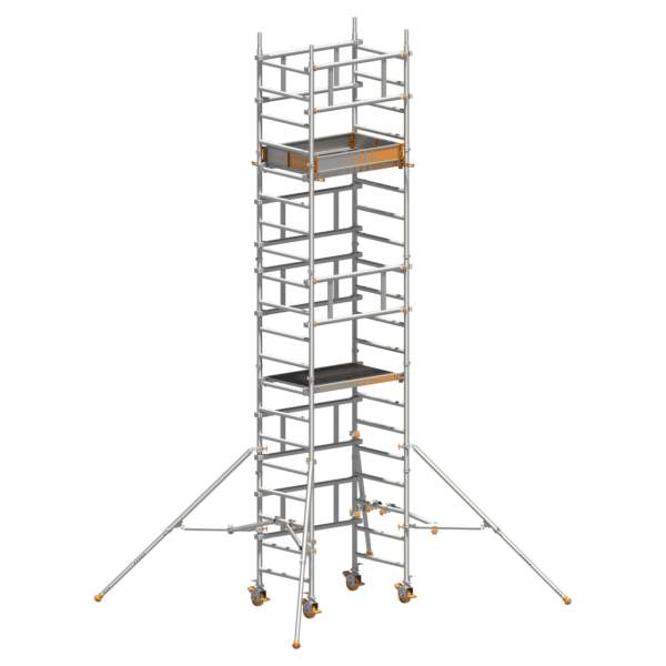 Kép 1/12 - SoloTower gurulóállvány - 6,15 méter munkamagasság - kitámasztóval